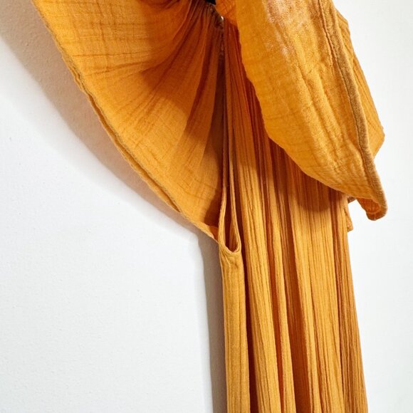 Anaak Off the Shoulder Freya Maxi Dress Boho Gauze Golden Mustard Size 2 (M) - Picture 10 of 11